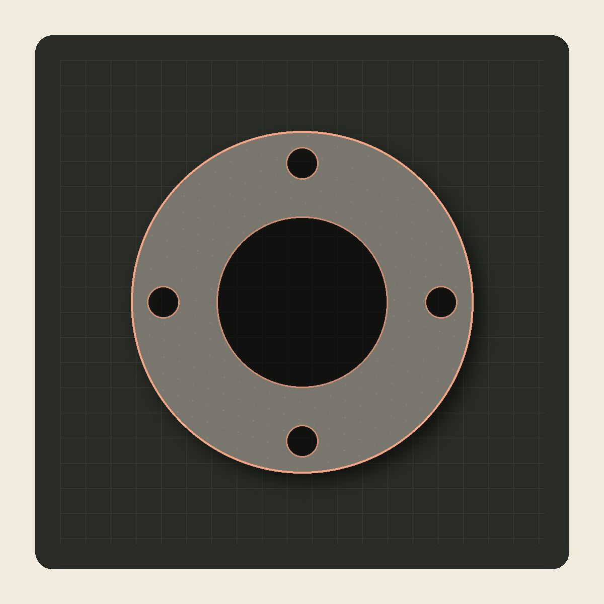 Illustration of the 4-inch four-bolt flange starting geometry