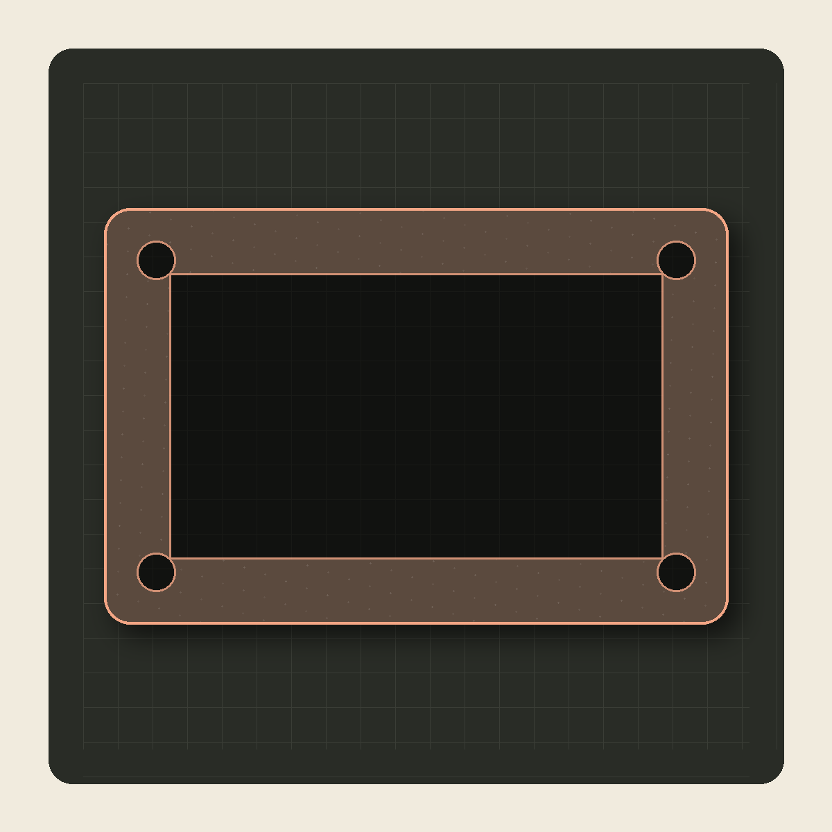 Illustration of the 6 x 4-inch rounded cover starting geometry